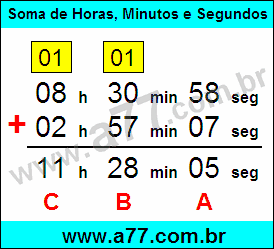 Soma de Horas, Minutos e Segundos