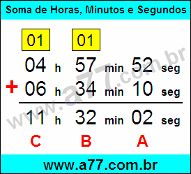 Soma de Horas, Minutos e Segundos