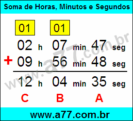 Soma de Horas, Minutos e Segundos