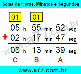 Soma de Horas, Minutos e Segundos