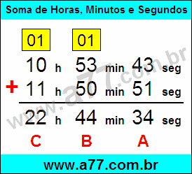 Soma de Horas, Minutos e Segundos