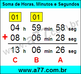 Soma de Horas, Minutos e Segundos