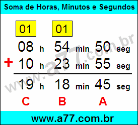 Soma de Horas, Minutos e Segundos