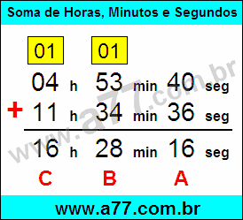 Soma de Horas, Minutos e Segundos