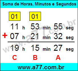 Soma de Horas, Minutos e Segundos