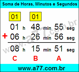 Soma de Horas, Minutos e Segundos