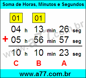 Soma de Horas, Minutos e Segundos