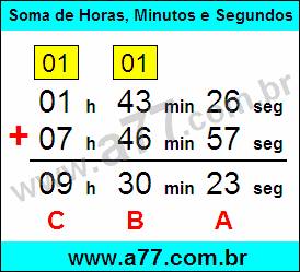 Soma de Horas, Minutos e Segundos