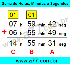 Soma de Horas, Minutos e Segundos
