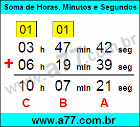Soma de Horas, Minutos e Segundos