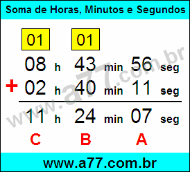 Soma de Horas, Minutos e Segundos