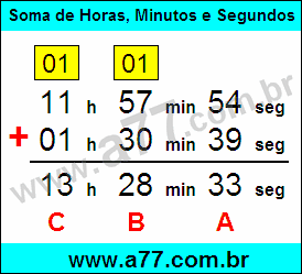Soma de Horas, Minutos e Segundos