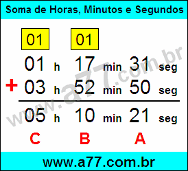 Soma de Horas, Minutos e Segundos