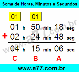 Soma de Horas, Minutos e Segundos