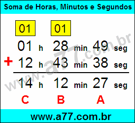 Soma de Horas, Minutos e Segundos