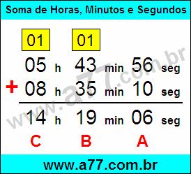 Soma de Horas, Minutos e Segundos