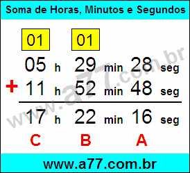 Soma de Horas, Minutos e Segundos