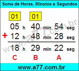 Soma de Horas, Minutos e Segundos