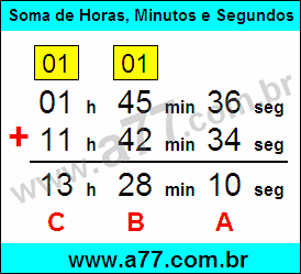 Soma de Horas, Minutos e Segundos