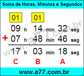 Soma de Horas, Minutos e Segundos