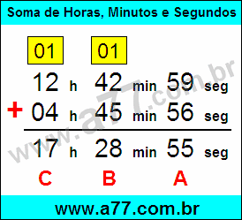 Soma de Horas, Minutos e Segundos
