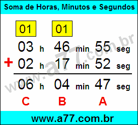 Soma de Horas, Minutos e Segundos