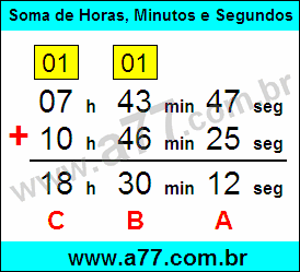 Soma de Horas, Minutos e Segundos