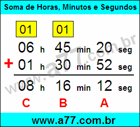 Soma de Horas, Minutos e Segundos