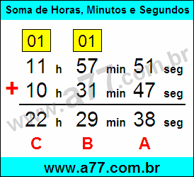 Soma de Horas, Minutos e Segundos