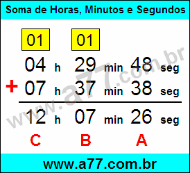 Soma de Horas, Minutos e Segundos