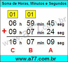 Soma de Horas, Minutos e Segundos