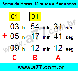 Soma de Horas, Minutos e Segundos