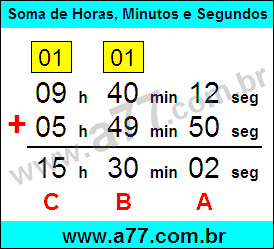 Soma de Horas, Minutos e Segundos