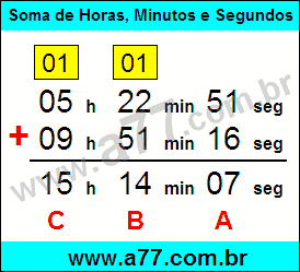 Soma de Horas, Minutos e Segundos