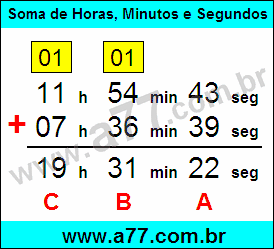 Soma de Horas, Minutos e Segundos