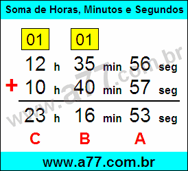 Soma de Horas, Minutos e Segundos