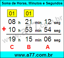 Soma de Horas, Minutos e Segundos