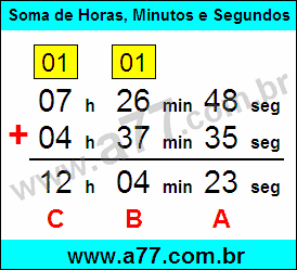 Soma de Horas, Minutos e Segundos