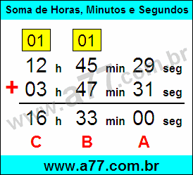 Soma de Horas, Minutos e Segundos