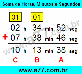 Soma de Horas, Minutos e Segundos