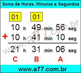 horas minutos e segundos