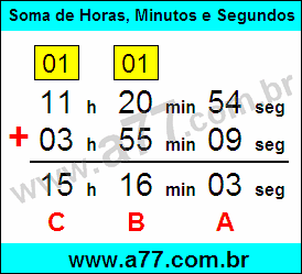 Soma de Horas, Minutos e Segundos