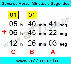 como fazer conta de 1hora e 45 minutos em segundos 