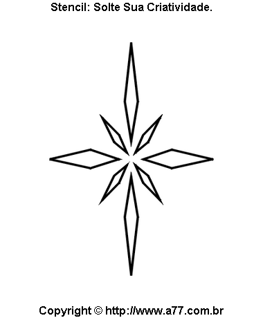 Stencil de Estrela Com Pontas Longas e Curtas
