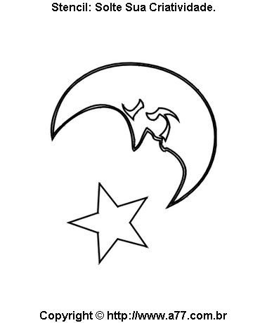 Stencil de Lua e Estrela