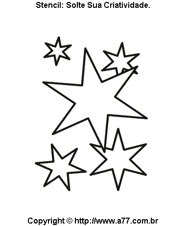 Stencil de Estrelas Pequena, Média e Grande