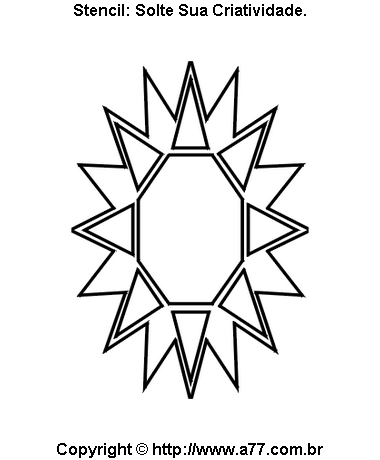 Stencil de Estrela Com Oito Pontas