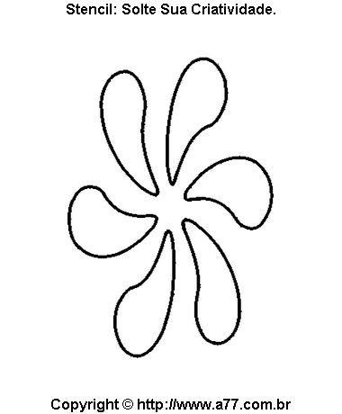 Stencil de Flor Com Seis Pétalas