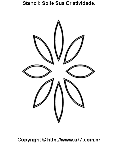 Stencil de Flor Com Pétalas Amendoadas