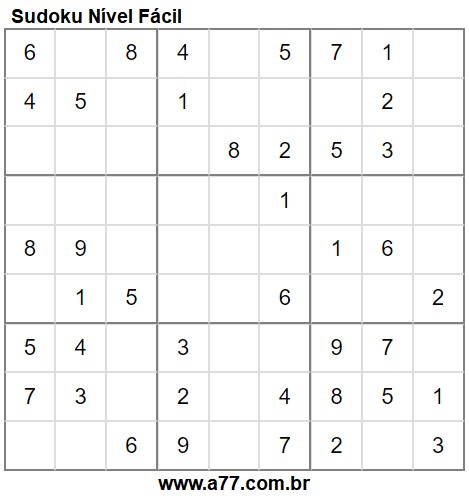 Sudoku Fácil Para Imprimir